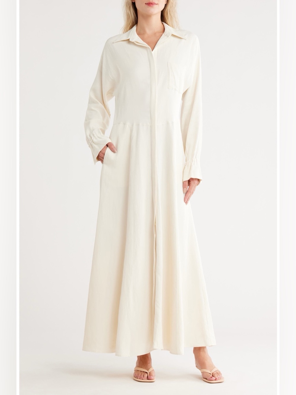 NWT $695 TWP Lazy Hazy Days of Summer Long Sleeve Shirtdress
